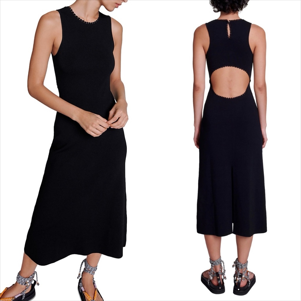 Maje Remo open back knit midi dress FINAL PRICE NO OFFERS CONSIDERED